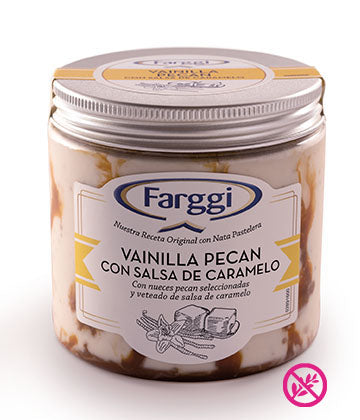 Helado de Vainilla Pecan con Salsa de Caramelo de Farggi - 450 ml