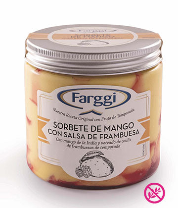 Helado de Sorbete de Mango con Salsa de Frambuesa de Farggi - 450 ml
